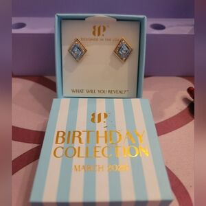 BP The Noelle, Aquamarine Cubic Zirconia Gold Plating Earrings